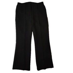Women's Black Dress Pants 8p Flare No Brand Tag Flat Front 32 X 29 Lined